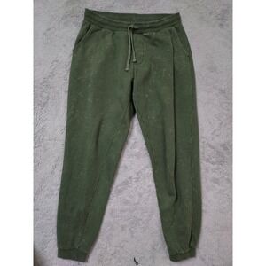 Katin Jogger Mens Medium Sweatpants Acid Wash Bleach Spots Green Surfer Beach M